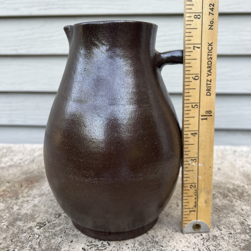 Jean Dubost Noron la Poterie France Sandstone Pottery 8.5" Pitcher Signed Vtg - Picture 7 of 9